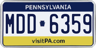 PA license plate MDD6359