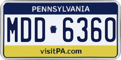 PA license plate MDD6360
