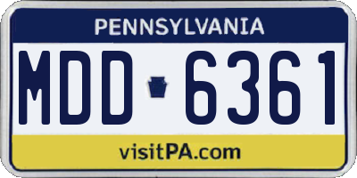PA license plate MDD6361