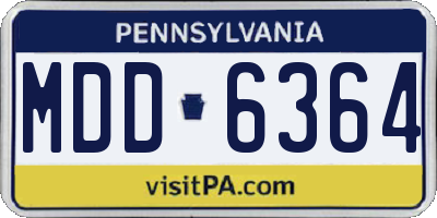 PA license plate MDD6364