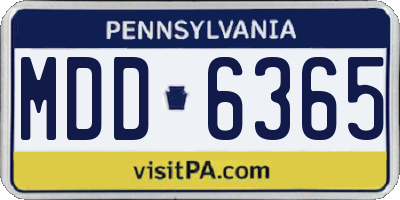 PA license plate MDD6365