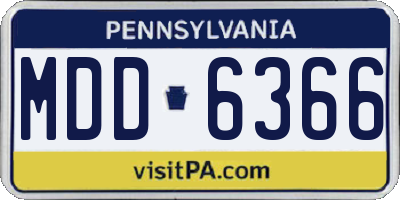 PA license plate MDD6366