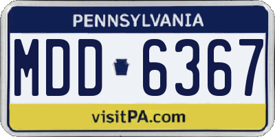 PA license plate MDD6367