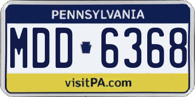 PA license plate MDD6368