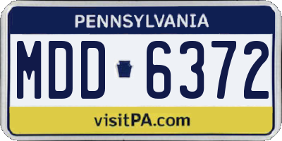 PA license plate MDD6372