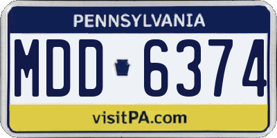 PA license plate MDD6374
