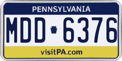 PA license plate MDD6376