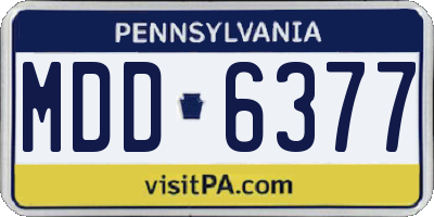PA license plate MDD6377