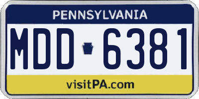PA license plate MDD6381