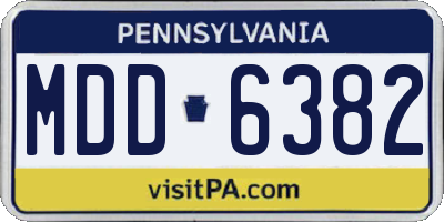 PA license plate MDD6382