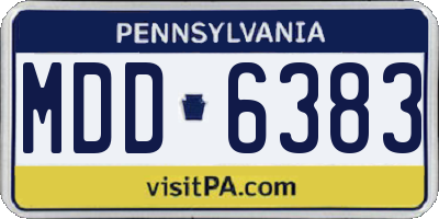 PA license plate MDD6383