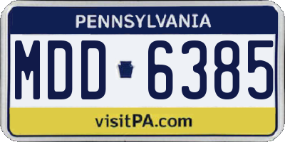 PA license plate MDD6385