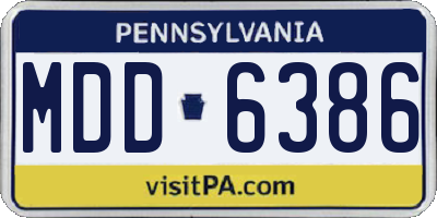 PA license plate MDD6386