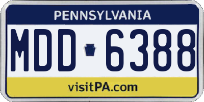 PA license plate MDD6388