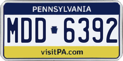 PA license plate MDD6392
