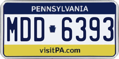 PA license plate MDD6393