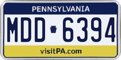 PA license plate MDD6394