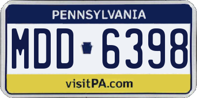 PA license plate MDD6398