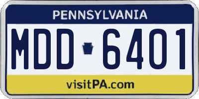 PA license plate MDD6401