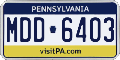 PA license plate MDD6403