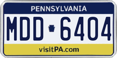PA license plate MDD6404