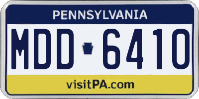 PA license plate MDD6410