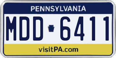 PA license plate MDD6411