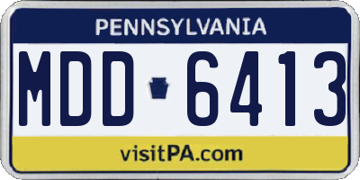 PA license plate MDD6413