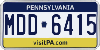 PA license plate MDD6415