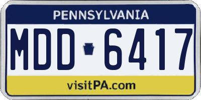 PA license plate MDD6417