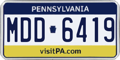 PA license plate MDD6419