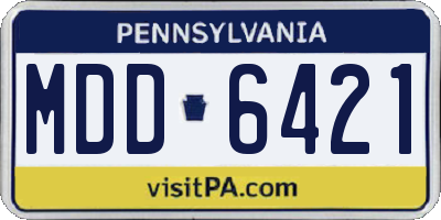 PA license plate MDD6421