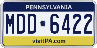 PA license plate MDD6422
