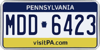 PA license plate MDD6423