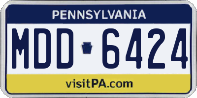PA license plate MDD6424