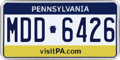 PA license plate MDD6426