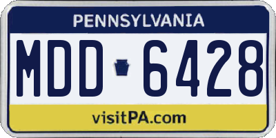 PA license plate MDD6428