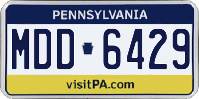 PA license plate MDD6429