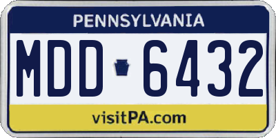 PA license plate MDD6432