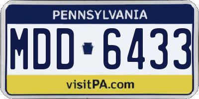 PA license plate MDD6433