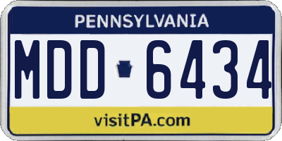 PA license plate MDD6434