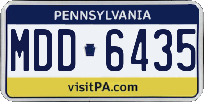 PA license plate MDD6435