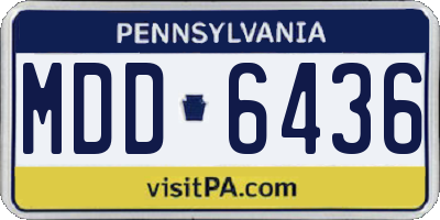 PA license plate MDD6436