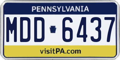 PA license plate MDD6437
