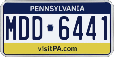 PA license plate MDD6441