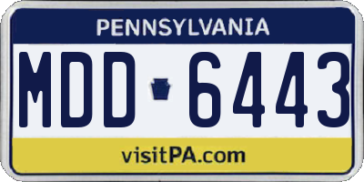 PA license plate MDD6443