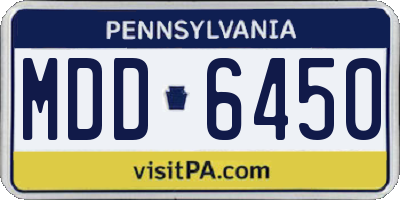 PA license plate MDD6450