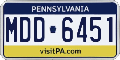 PA license plate MDD6451