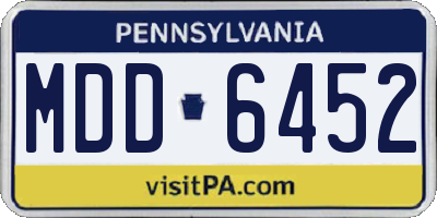 PA license plate MDD6452