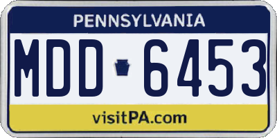 PA license plate MDD6453